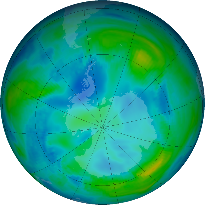 Antarctic ozone map for 12 May 1998